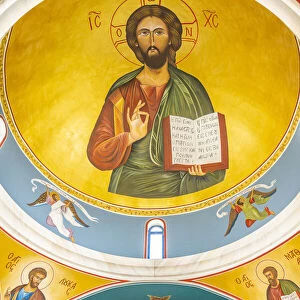 Ceiling Icon painting inside St Nicholas Church or Ayios Nicholaos, Geroskipou, Paphos