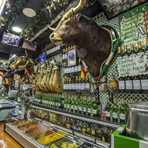 Historical tapas bar adorned with traditional bullfighting memorabilia, Madrid, Community of Madrid