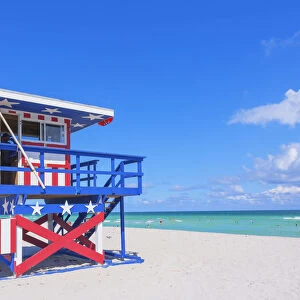 Lifeguard beach hut, Miami beach, Miami, Florida, USA