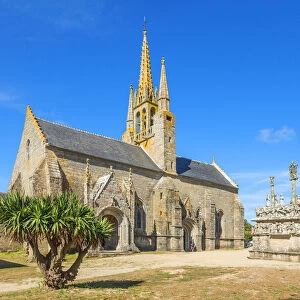 Notre Dame de Tronoen with calvaire, Saint-Jean-Trolimon, Finistere, Brittany, France