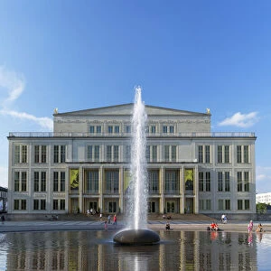 Opera House in Augustusplatz, Leipzig, Saxony, Germany
