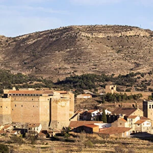 Spain, Aragon, Mora de Rubielos, View of the historical centre of Mora de Rubielos