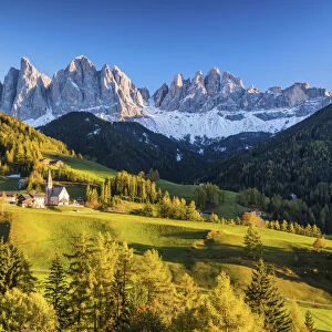 St. Magdalena in Autumn, Val di Funes, Dolomites, South Tyrol, Italy