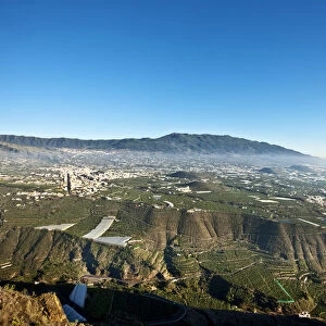 View from Mirador del Time towards Los Llanos and Cumbre Nueva, La Palma, Canary Islands