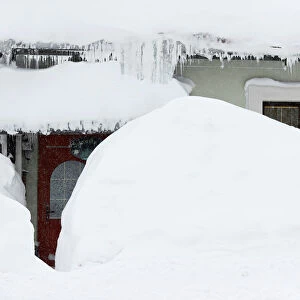 A house is seen covered with snow in Delnice