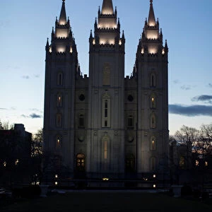 The Mormon Temple is shown at Temple Square downtown Salt Lake City
