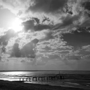 Black and White Print of Snettisham Mudflats Black and White Print of Snettisham Mudflats