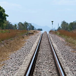Single track railway near Charter Towers Queensland Australia