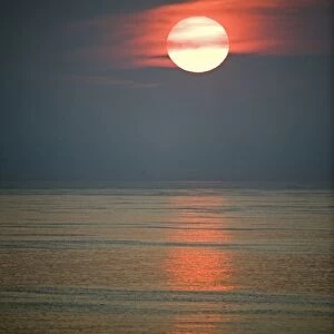 Sunset over the North Sea ogg North Norfolk coast UK July