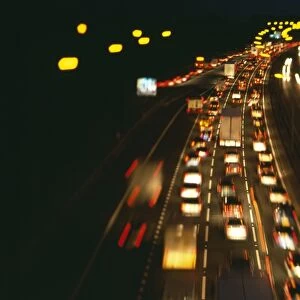 Traffic jam at junction 5 of M25 motorway