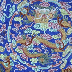 Asia, Vietnam. Naga ceramic plate, The Citadel, Hue, Thua Thiena'Hue