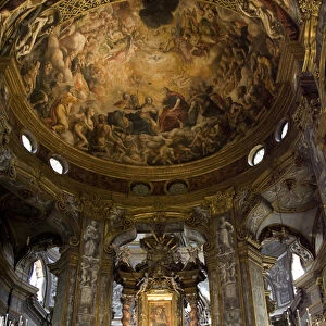 Europe, Italy, Parma. Interior of the Church of Mary of the Fence showing altar