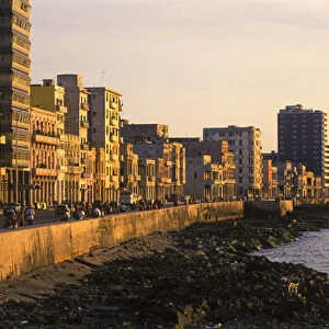 The famous Malecon on the waterfront in the Old City of Havana