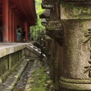 A stone pillar which reads Kasuga Taisha - the name of one of Naras most famous Shinto Shrines