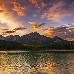 Sunset at Patricia Lake, Jasper National Park, Alberta, Canada