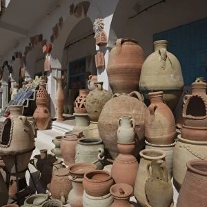 Tunisia, Jerba Island, Guellala, locally produced pottery for sale