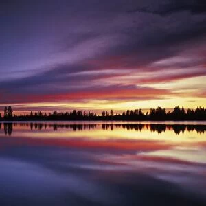 USA, Washington, Granite Lake, Sunset