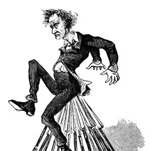 ABRAHAM LINCOLN: CARTOON. Old Abes Uncomfortable Position. American cartoon