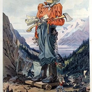 CARTOON: HOMESTEADER, 1909. The Dummy Homesteader; or, The Winning of the West