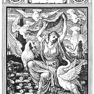 GRIMM: THE SIX SWANS. The swans came close up to her with rushing wings & stooped