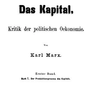 KARL MARX: DAS KAPITAL. Title-page of the first edition of Karl Marxs Das Kapital