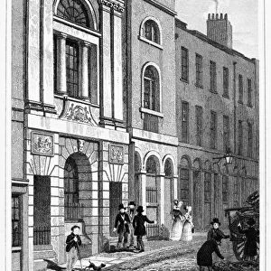 LONDON: WATERMANs HALL. View of Watermans Hall on St. Marys Hill, London, England. Steel engraving, English, 1830, after Thomas Shepherd