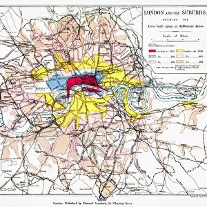 MAP OF LONDON, 1881. Lithograph map, 1881
