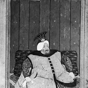 MUSTAFA II (1664-1703). Ottoman sultan, 1695-1703. Miniature painting, c1700
