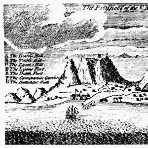 The Prospect of the Cape of Good Hope. Copper engraving, English, 1731