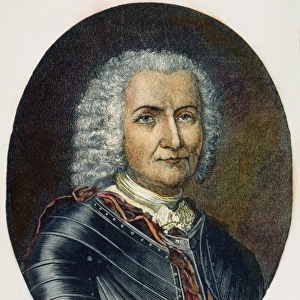 SIEUR DE BIENVILLE. Jean-Baptiste Le Moyne (1680-1747): line engraving, 19th century
