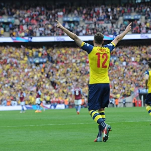 Arsenal's FA Cup Victory: Olivier Giroud's Goal Celebration (4-0 over Aston Villa, Wembley Stadium, May 30, 2015)