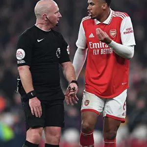 Arsenal's Gabriel Magalhaes Contests Referee's Call with Southampton, Premier League 2022-23