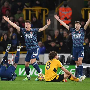 Arsenal's Xhaka and Tierney Protest Referee Decision in Wolverhampton Wanderers Clash (2021-22)