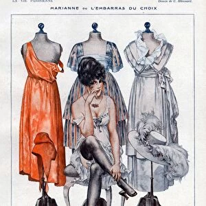 La Vie Parisienne 1919 1910s France C Herouard illustrations womens dresses shopping