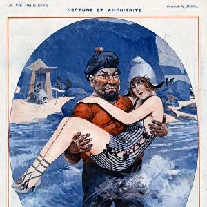 La Vie Parisienne 1920s France Maurice Milliere illustrations rescues seaside lifeguards