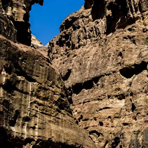 The narrow canyon, the Siq, at Petra, Jordan