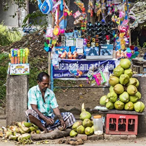 A roadside food stall outside the Vedantangal Bird Sanctuary in Tamil Nadu, India