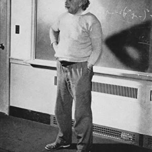 Albert EINSTEIN (1879-1955), German-Swiss-American mathematical physicist, in his