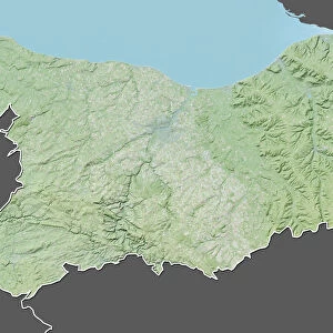 Departement of Calvados, France, Relief Map
