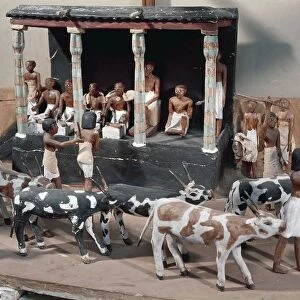 Egyptian civilization. Model portraying everyday scene from tomb of Meketra at Deir el-Bahari