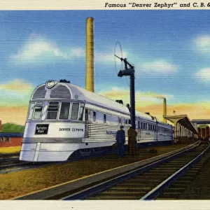 Famous Denver Zephyr and C. B. & Q. R. R. Station, Galesburg, Illinois