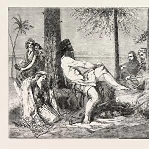 Historical Painting delilah Asking Forgiveness Of Samson. By William J. Burton