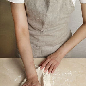 Kneading bread dough (making gluten-free bread)