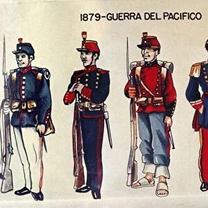 Military uniforms at time of Pacific War (1879-1883)
