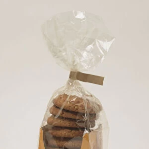 Packet of biscuits wrapped in cellophane