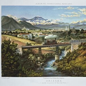 Railways of Mexico, View of Orizaba from Passo del Toro bridge, 1878, illustration