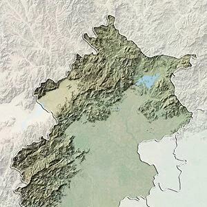 Region of Beijing, China, Relief Map