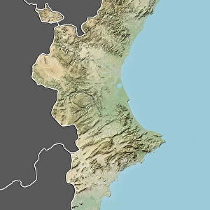Valencia, Spain, Relief Map