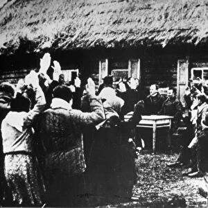 The voting in of k, p, orlovsky as the head of the rasvyet kolkhoz, 1944