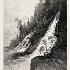 Wa-Sitch-E-Wan Falls, Canada, Nineteenth Century Engraving